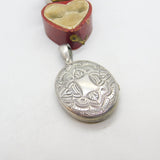 Victorian Sterling Silver Aesthetic Movement Double Locket Antique c1890