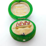 9ct Yellow Gold, Ruby & Spinel Dress Ring Vintage 1987 Birmingham