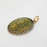 Victorian Sterling Silver & Gold Mounted Trilobite Fossil Pendant Antique