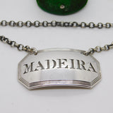 George IV Sterling Silver Madeira Decanter Label Antique 1823 London