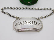 George IV Sterling Silver Madeira Decanter Label Antique 1823 London