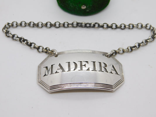 George IV Sterling Silver Madeira Decanter Label Antique 1823 London