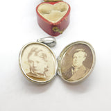 Victorian Sterling Silver Aesthetic Movement Double Locket Antique c1890