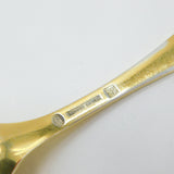 Georg Jensen Sterling Silver Gilt Enamel Rose Large Caddy Spoon Vintage 1974