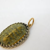 Victorian Sterling Silver & Gold Mounted Trilobite Fossil Pendant Antique