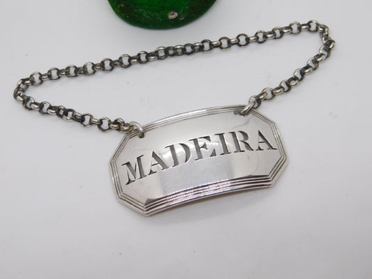 George IV Sterling Silver Madeira Decanter Label Antique 1823 London