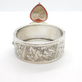 Victorian Aesthetic Movement Sterling Silver Fern Leaf Pattern Bangle c1880