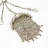 Art Deco Sterling Silver Ladies Chatelaine with Compact & Purse c1920 Antique