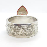 Victorian Aesthetic Movement Sterling Silver Fern Leaf Pattern Bangle c1880