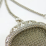 Art Deco Sterling Silver Ladies Chatelaine with Compact & Purse c1920 Antique