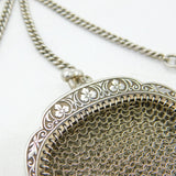 Art Deco Sterling Silver Ladies Chatelaine with Compact & Purse c1920 Antique