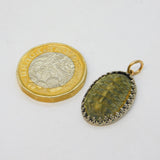 Victorian Sterling Silver & Gold Mounted Trilobite Fossil Pendant Antique