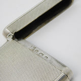 Art Deco Sterling Silver Trombone Link Watch Chain & Vesta Case Antique