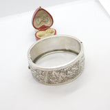 Victorian Aesthetic Movement Sterling Silver Fern Leaf Pattern Bangle c1880