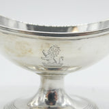 George III Sterling Silver Crested Pedestal Salt Cellar Antique 1784 London