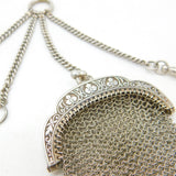 Art Deco Sterling Silver Ladies Chatelaine with Compact & Purse c1920 Antique
