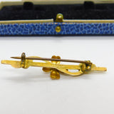 Edwardian 9ct Yellow Gold Shamrock & Floral Good Luck Brooch c1910