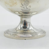 George III Sterling Silver Crested Pedestal Salt Cellar Antique 1784 London