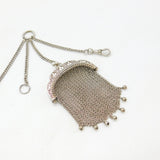 Art Deco Sterling Silver Ladies Chatelaine with Compact & Purse c1920 Antique