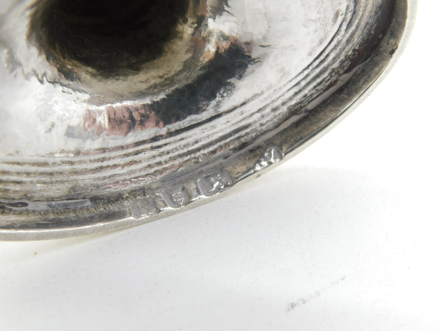 George III Sterling Silver Crested Pedestal Salt Cellar Antique 1784 London