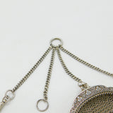 Art Deco Sterling Silver Ladies Chatelaine with Compact & Purse c1920 Antique