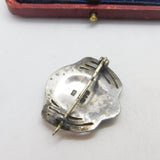 Charles Horner Art Nouveau Sterling Silver Blue Enamel Brooch AF 1909 Chester