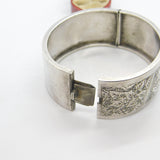 Victorian Aesthetic Movement Sterling Silver Fern Leaf Pattern Bangle c1880