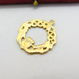 9ct Yellow Gold Irish Claddagh Sweetheart Drop Pendant Vintage c1990
