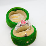 9ct White Gold, 0.75ct Ruby & Diamond Dress Ring Vintage 2007 Birmingham