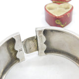 Victorian Aesthetic Movement Sterling Silver Fern Leaf Pattern Bangle c1880