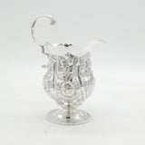 George III Sterling Silver Floral Embossed Pedestal Cream Jug Antique c1780