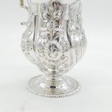 George III Sterling Silver Floral Embossed Pedestal Cream Jug Antique c1780
