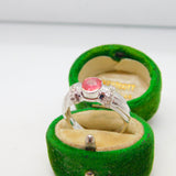 9ct White Gold, 0.75ct Ruby & Diamond Dress Ring Vintage 2007 Birmingham