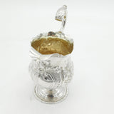 George III Sterling Silver Floral Embossed Pedestal Cream Jug Antique c1780