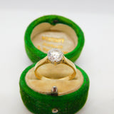 14ct Yellow Gold & Spinel Set Solitaire Ring Vintage c1990 London
