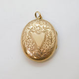Victorian 9ct Gold Back & Front Floral Sweetheart Locket Pendant Antique