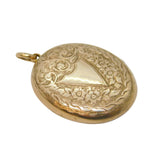 Victorian 9ct Gold Back & Front Floral Sweetheart Locket Pendant Antique