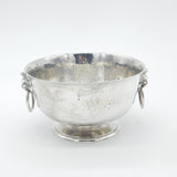 Planished Sterling Silver Lion Mask Handle Centrepiece Rose Bowl Antique 1923