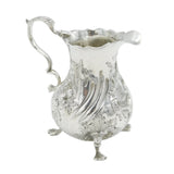 George II Sterling Silver Floral Crested Cream Jug Antique 1758 London