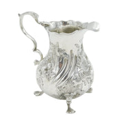 George II Sterling Silver Floral Crested Cream Jug Antique 1758 London