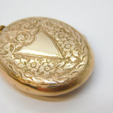 Victorian 9ct Gold Back & Front Floral Sweetheart Locket Pendant Antique