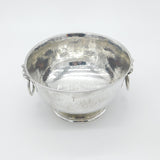 Planished Sterling Silver Lion Mask Handle Centrepiece Rose Bowl Antique 1923
