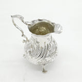 George II Sterling Silver Floral Crested Cream Jug Antique 1758 London