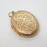 Victorian 9ct Gold Back & Front Floral Sweetheart Locket Pendant Antique