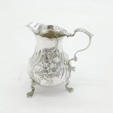 George II Sterling Silver Floral Crested Cream Jug Antique 1758 London