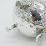 George II Sterling Silver Floral Crested Cream Jug Antique 1758 London