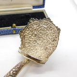 Georgian Sterling Silver Floral Tea Caddy Spoon 1797 Birmingham J. Thornton