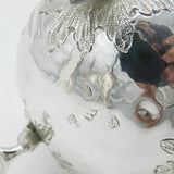 George II Sterling Silver Floral Crested Cream Jug Antique 1758 London