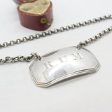 Georgian Sterling Silver Lined Edge Rum Decanter Label 1818 Birmingham Antique