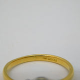 18ct Gold, Square-Cut Emerald & Diamond Crossover Ring Antique Art Deco